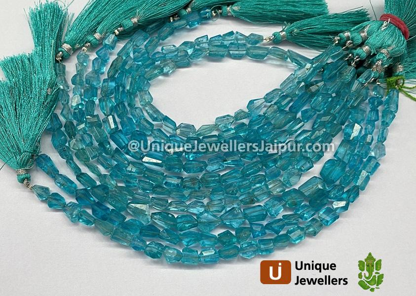 Sky Blue Apatite Faceted Nuggets Beads